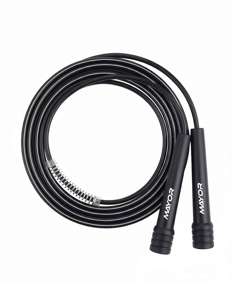 Mayor Fitness Adjustable Skipping Rope Tangle Free Jumping Rope | Freestyle Skipping Rope | Black