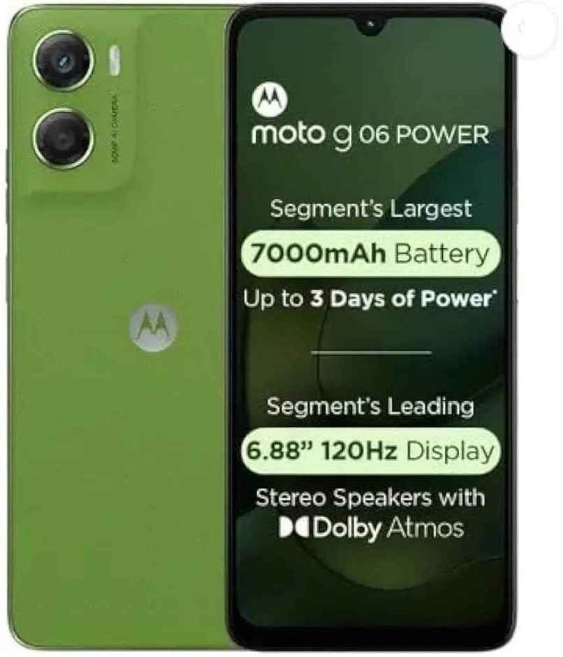 Motorola G06 Power | 4 GB RAM | 64 GB Storage | 6.88 in Display | 4G, 3G, 2G | Pantone Tendril Motorola G06 Power | 4 GB RAM | 64 GB Storage | 6.88 in Display | 4G, 3G, 2G | Pantone Tendril