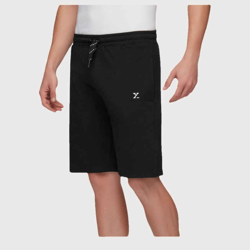 XYXX Ace Cotton Modal solid Shorts | 2 Side Pocket with zip | Black- M
