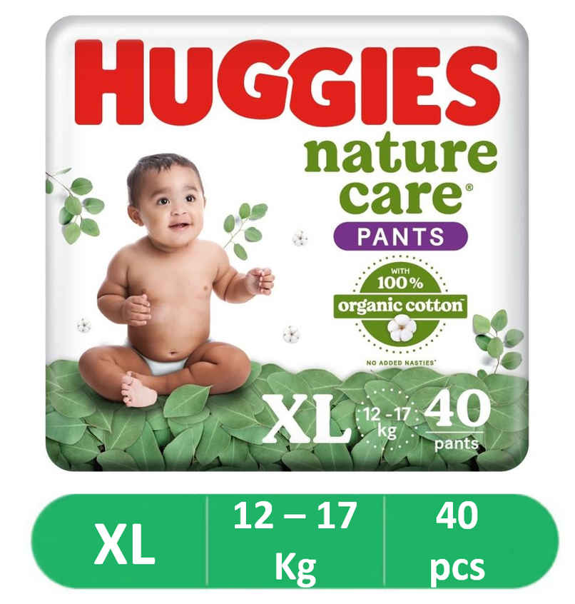 Huggies Nature Care Baby Diapers | Pant Style | XL | 40 pcs