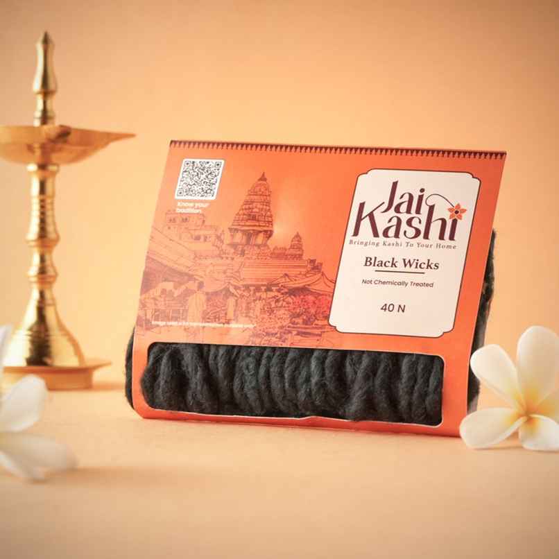 Jai Kashi Black Jumbo Cotton Wicks Jai Kashi Black Jumbo Cotton Wicks