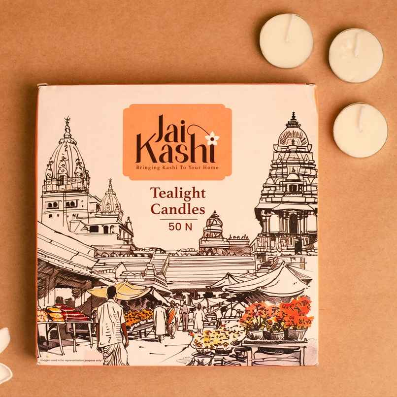 Tea Light Candle | Wax | White | Jai Kashi Tea Light Candle | Wax | White | Jai Kashi