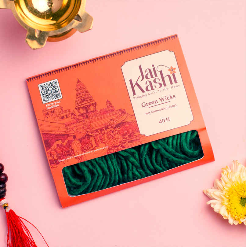 Jai Kashi Green Jumbo Cotton Wicks Jai Kashi Green Jumbo Cotton Wicks