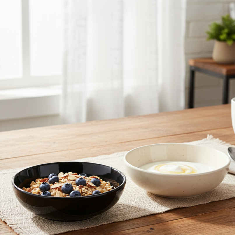 BlackCarrot Black & White Snack Bowl Set | Animal Bone Ash Free Stoneware