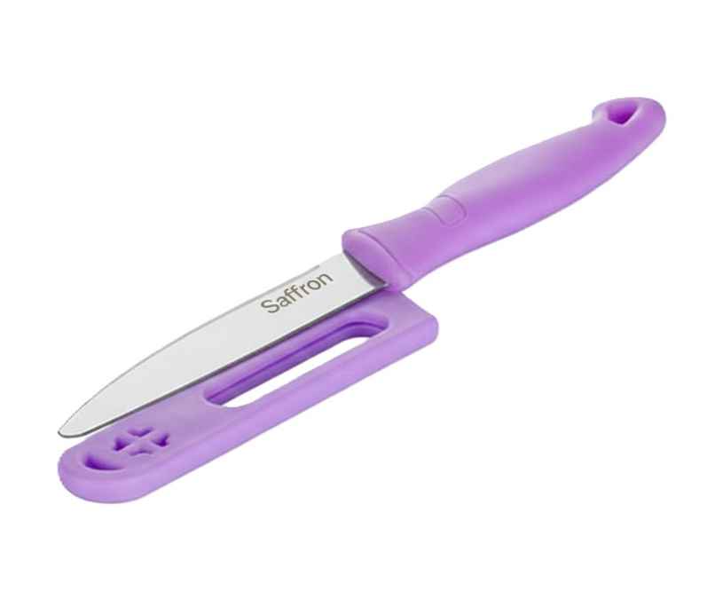 SAFFRON Paring Knife 4In with Sheath White Blade Peeling Knife