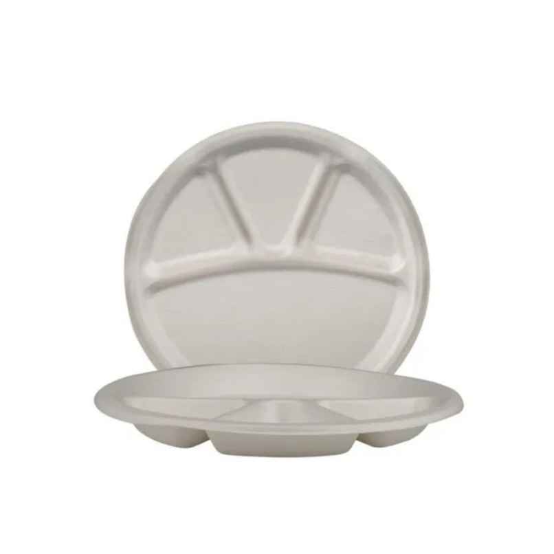 Disposable Bagasse Paper Plates | 4 Compartment | Tempware Disposable Bagasse Paper Plates | 4 Compartment | Tempware