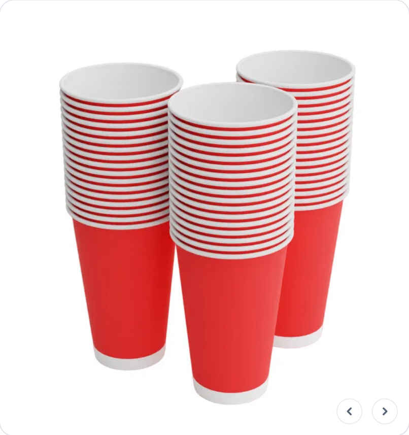 Beer Pong Disposable Glasses | 450 ml | Pack of 10 | Tempware