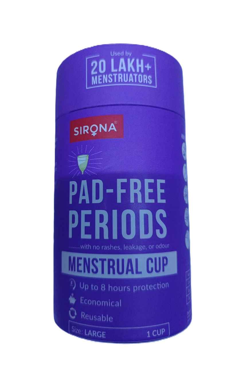 Sirona Reusable Menstrual Cup with FDA Compliant Medical Grade Silicone - Large