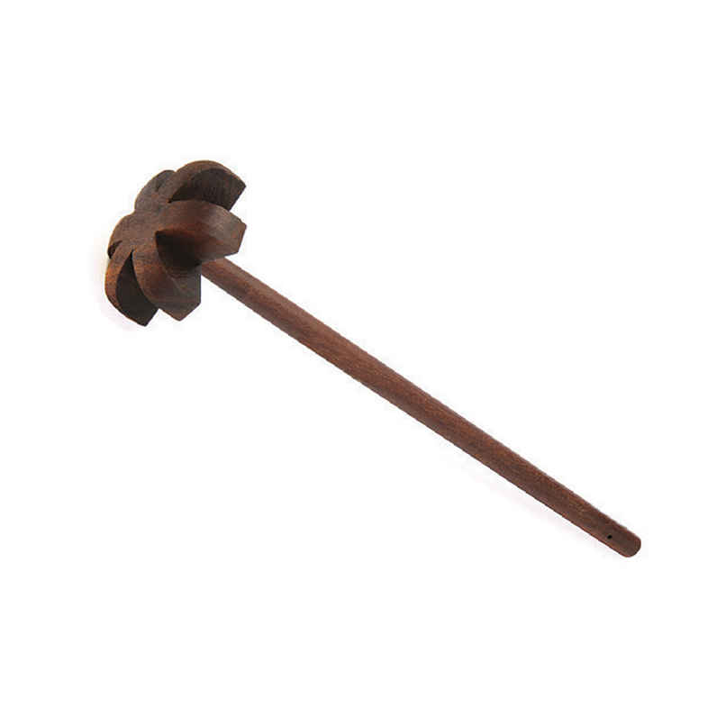 Petals Wooden Manual Churner Lassi Whisker Rawai Madhani Blender Tool - 26cm