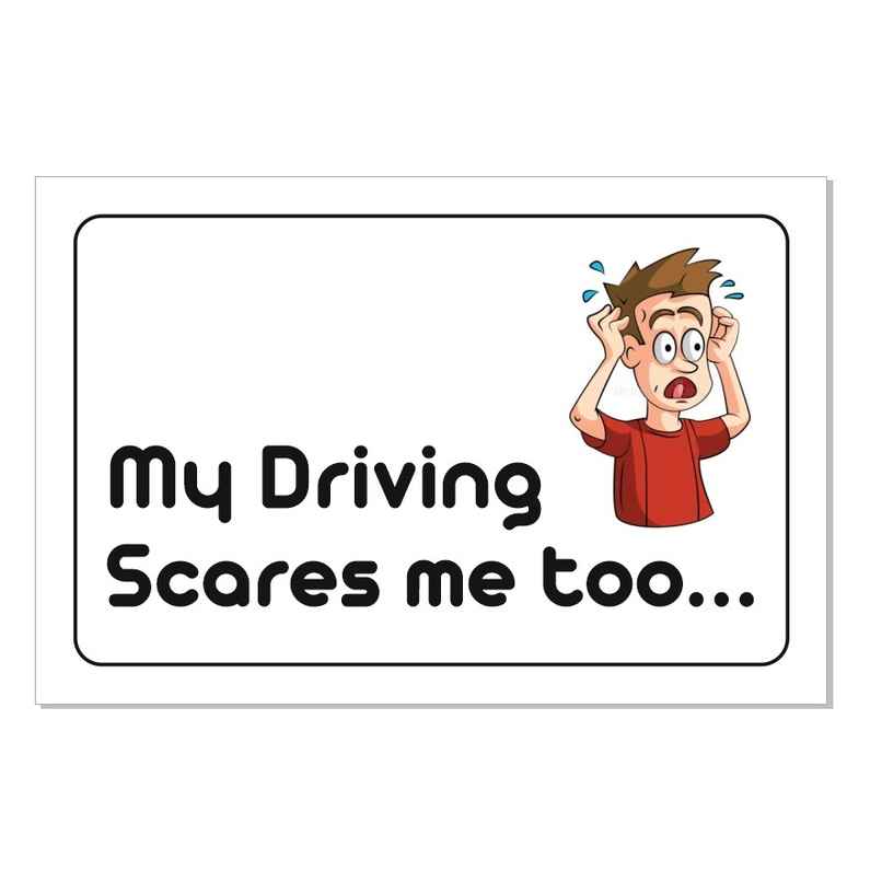 Samsidhi Auto My Driving Scares Me Car Sticker