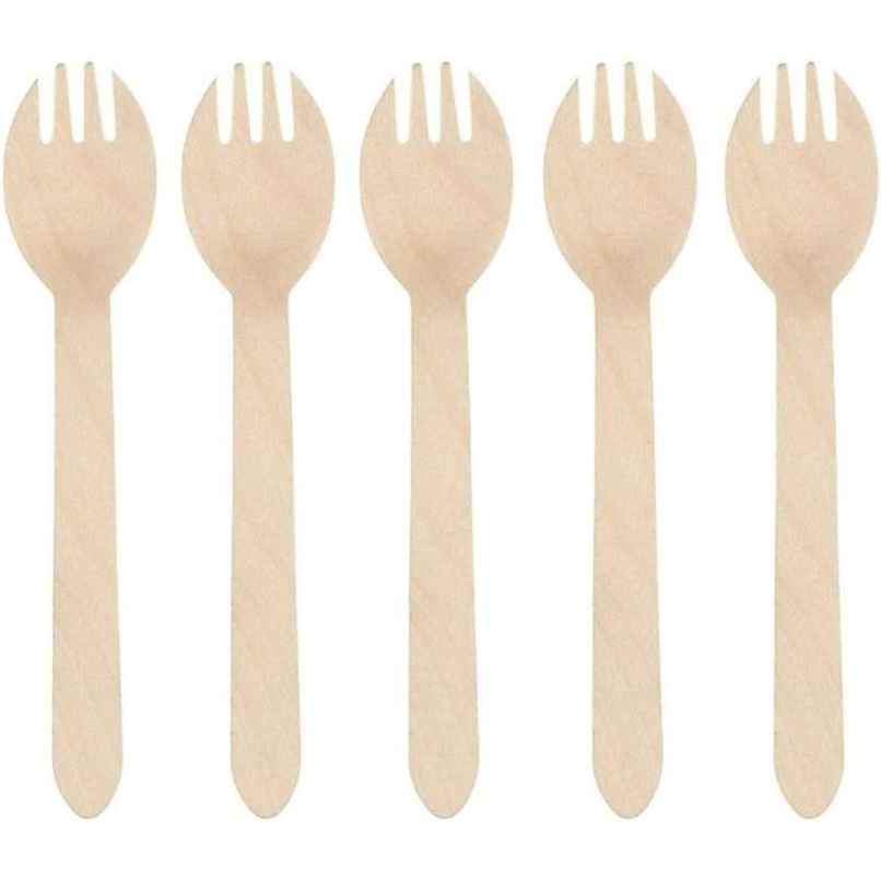 Wooden Spork | 160 mm | Pack  of 30 | Tempware