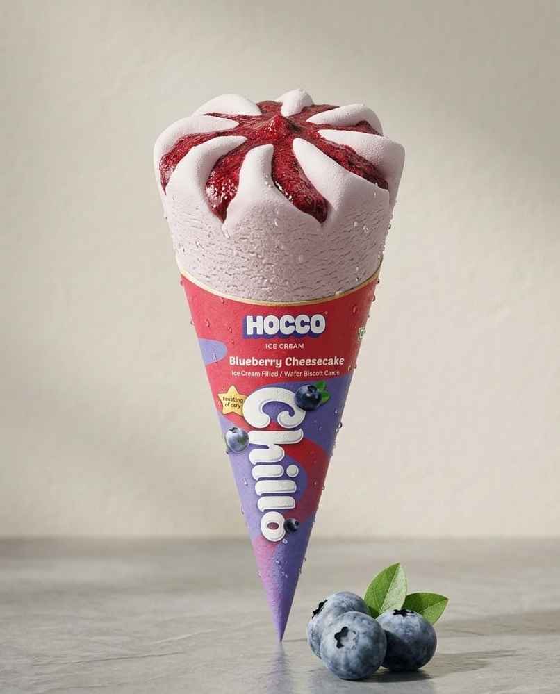 Hocco Chillo Blueberry Cheesecake Ice Cream Cone Hocco Chillo Blueberry Cheesecake Ice Cream Cone