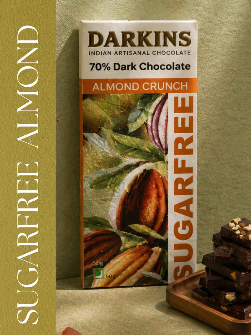Darkins Sugar Free Dark Chocolate 70% | Almond Crunch