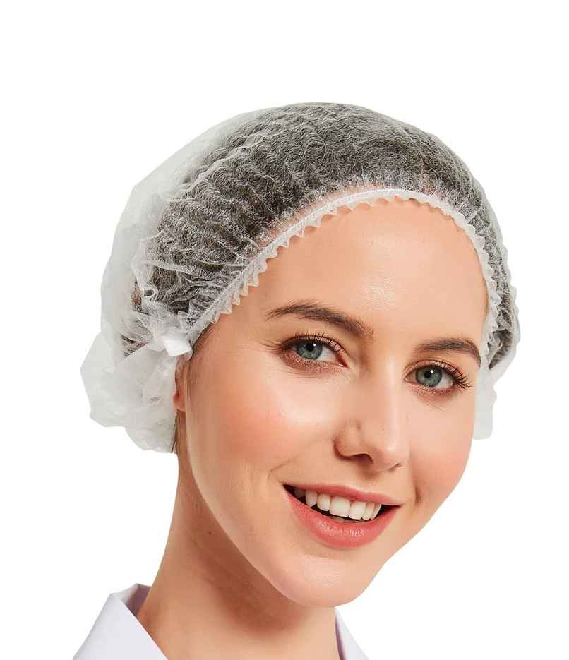 Themsito Disposable Bouffant Caps For Surgical,Restaurants & Home Use,100 Pcs, (White)