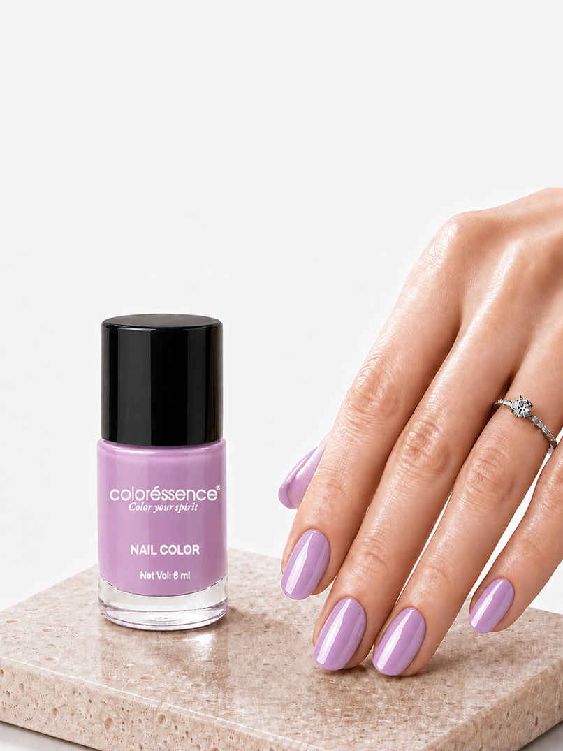 Coloressence Cute Coats Nail Paint | Nude Lavender | Long Lasting | Chip Resistant | Quick Dry | One Swipe
