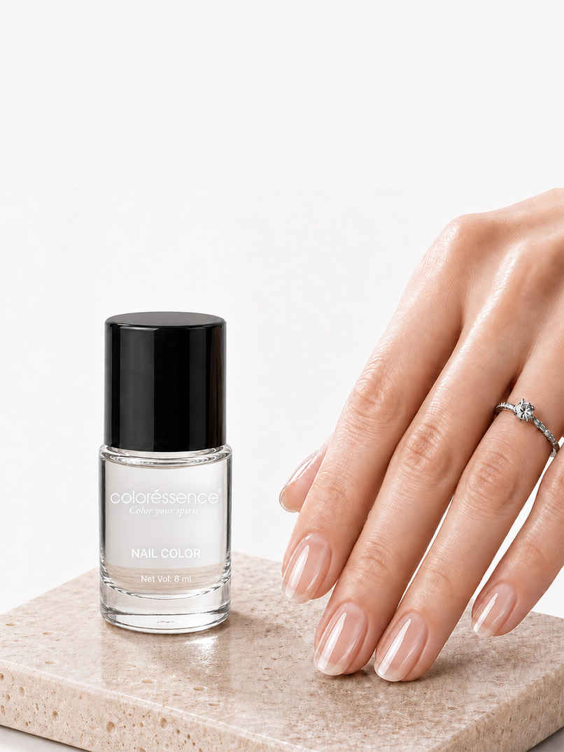 Coloressence Cute Coats Long Lasting Nail Paint, Chip Resistant, Quick Dry, 1 Swipe  | Crystal Look