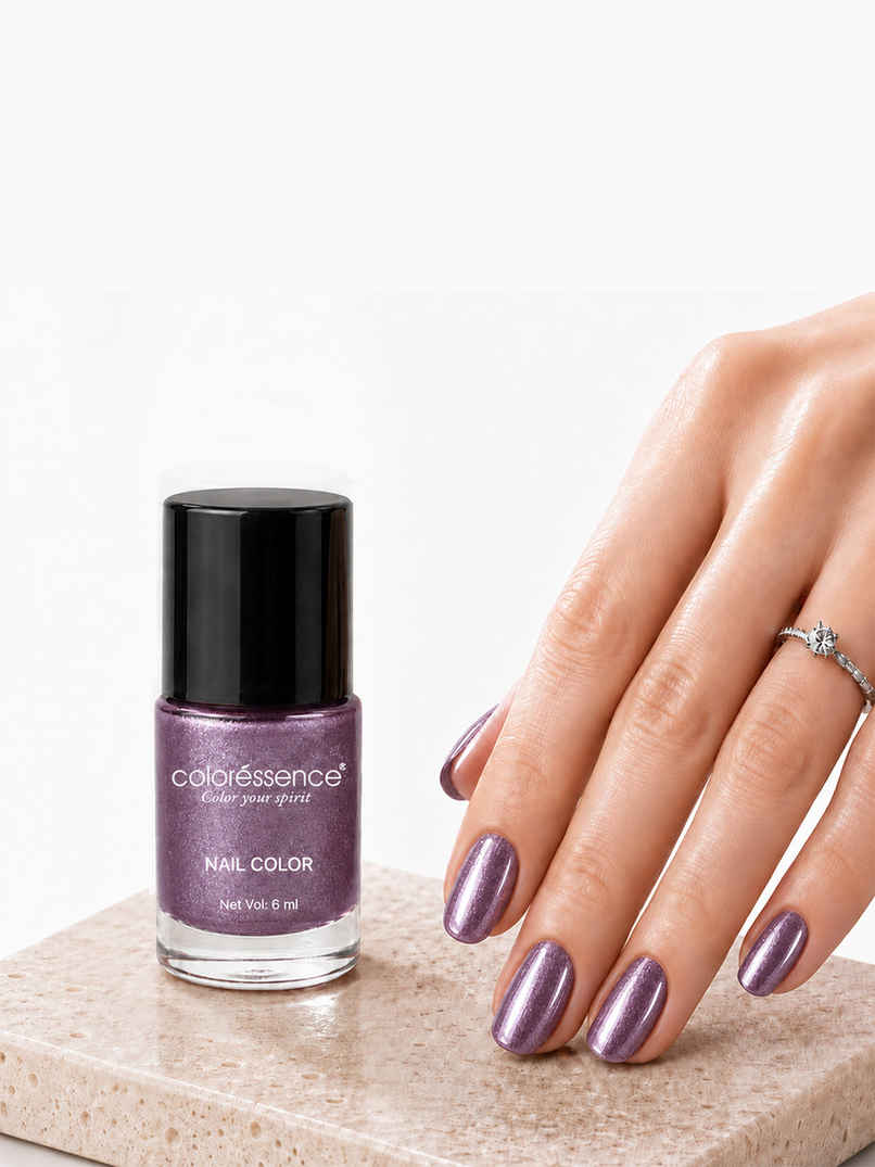 Coloressence Glitter Nail Paint | Lauenderite | Chip Resistant | Quick Dry | One Swipe | Long Lasting
