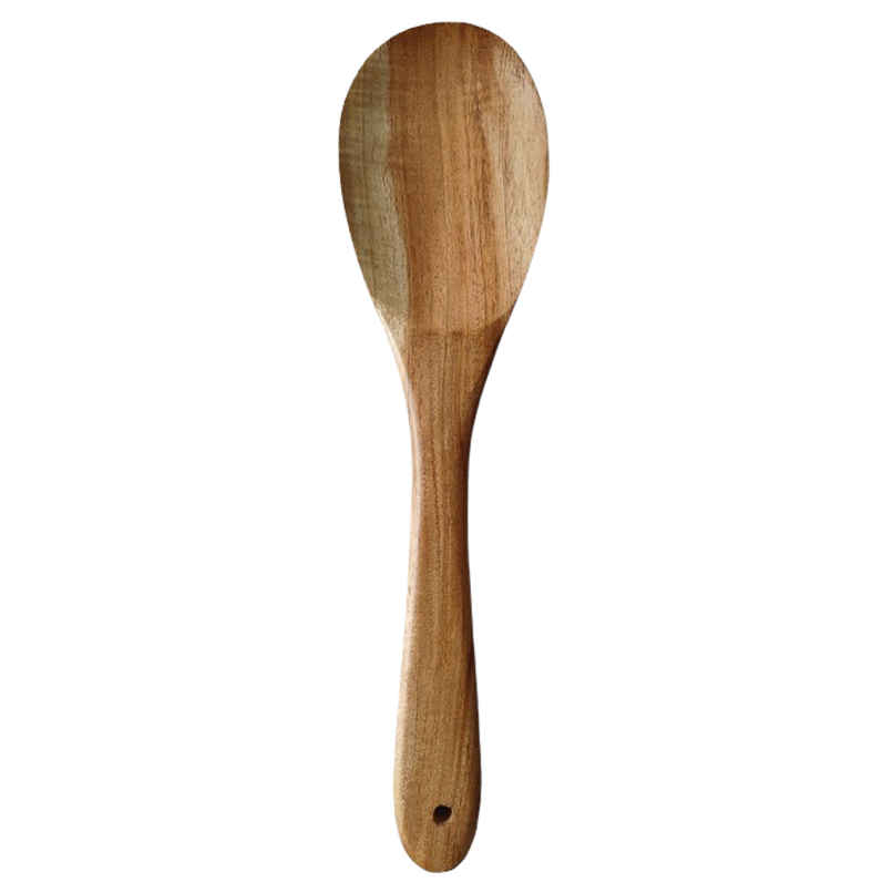 Petals Neem Wood Spatula - Oval Ladle/Serving/Cooking Spoon | 27cm