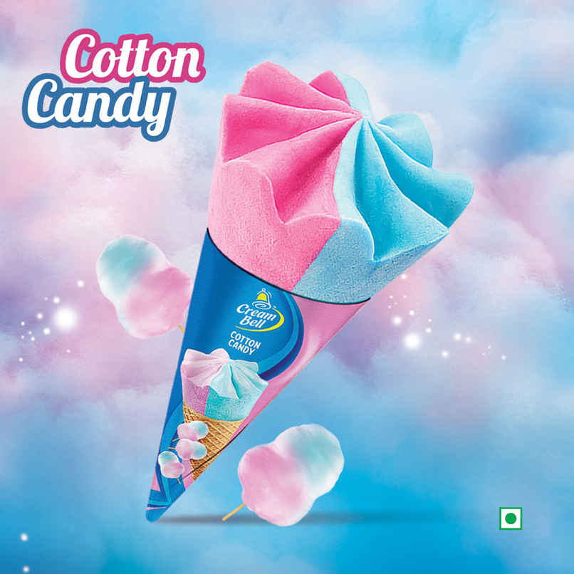 Cream Bell Cotton Candy Ice Cream Cone