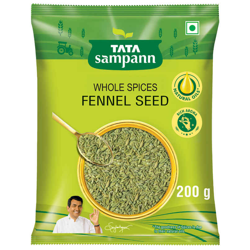 Tata Sampann Fennel Seed (Saunf) | Whole Spices, Natural Oils with Rich Aroma Tata Sampann Fennel Seed (Saunf) | Whole Spices, Natural Oils with Rich Aroma