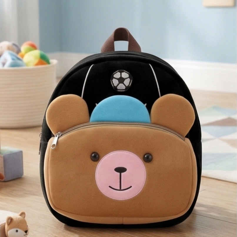 Kidara Football Bear Kids Plush Backpack | Brown Kidara Football Bear Kids Plush Backpack | Brown