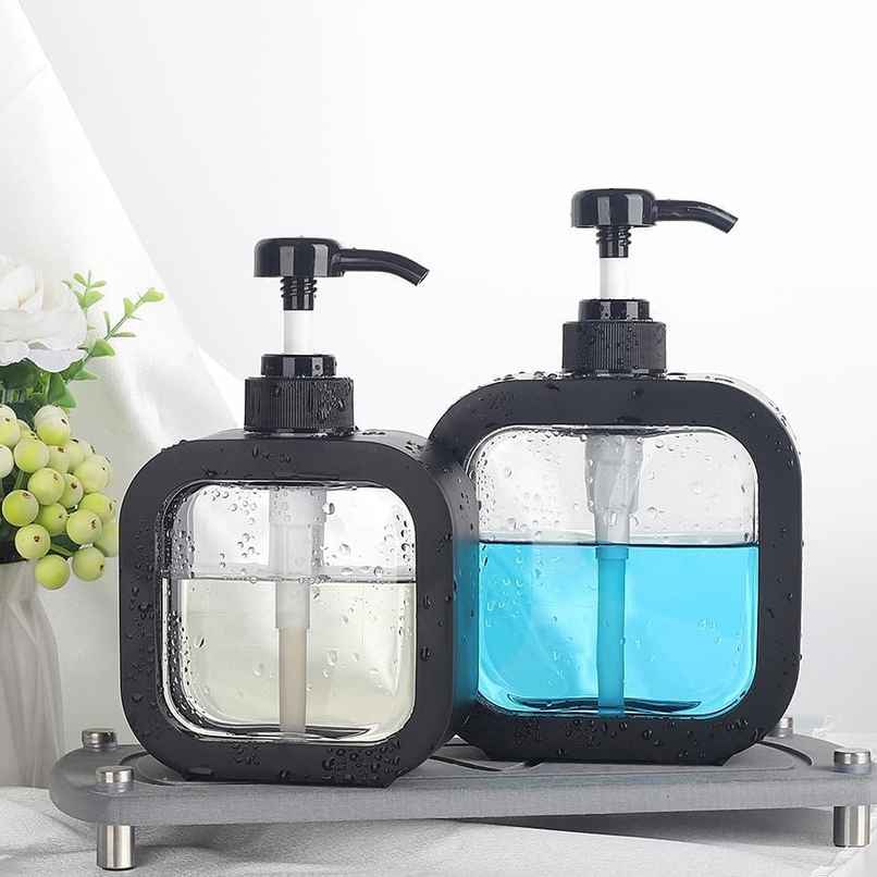 Perpetual Handwash Soap Dispenser for Wash Basin, 2 Pcs Refillable (Black)