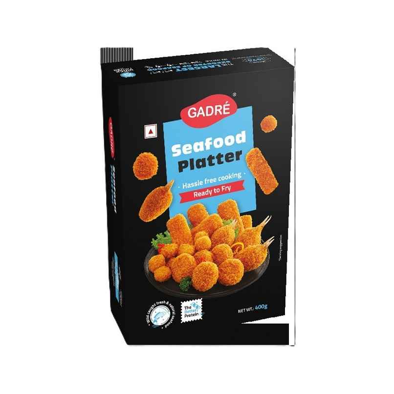 Gadre Seafood Platter Frozen | Ready to Fry | Seafood Snack | Rich in Protein | No Added Preservatives