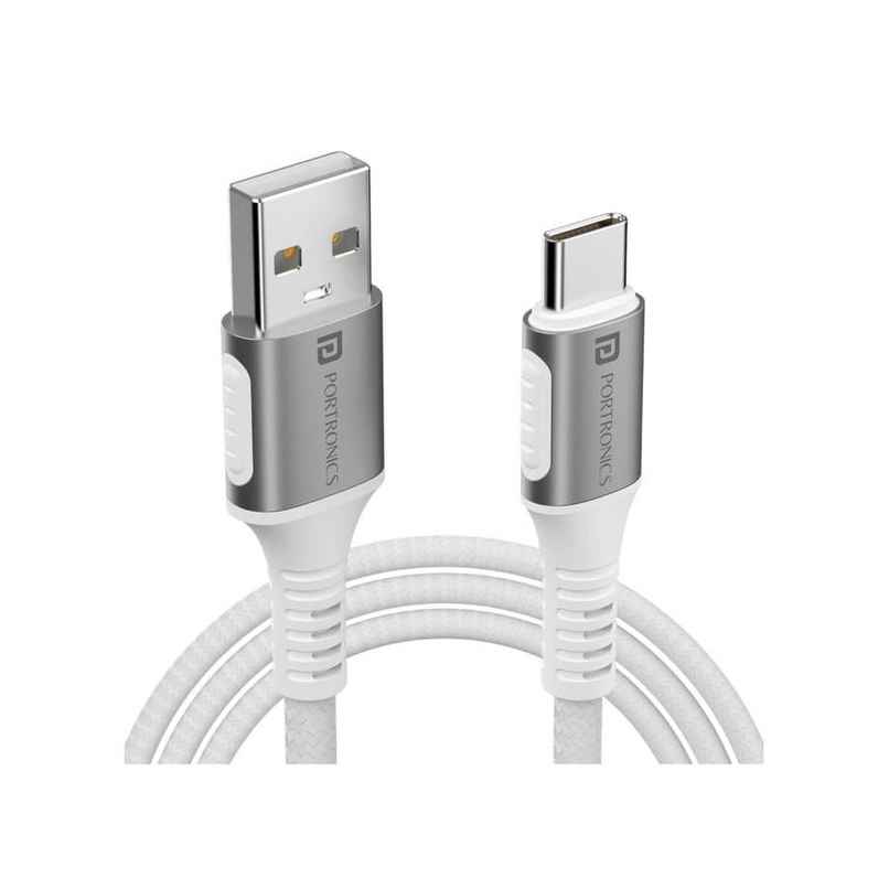 Portronics 1.5 m USB A to Type C Cable | White