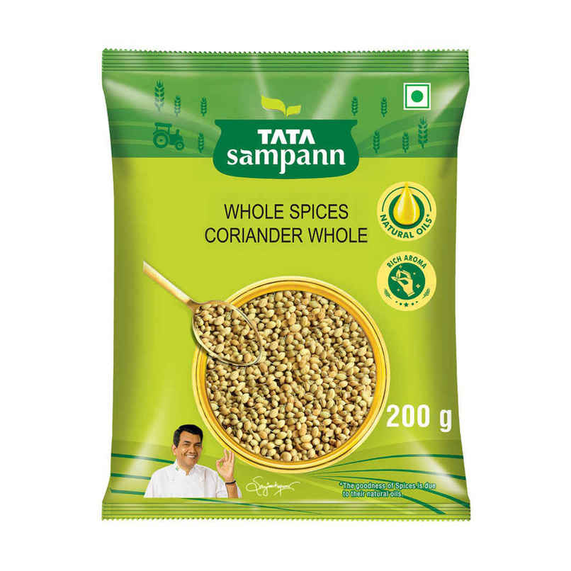 Tata Sampann Coriander Whole | Dhaniya | Whole Spices, Natural Oils with Rich Aroma