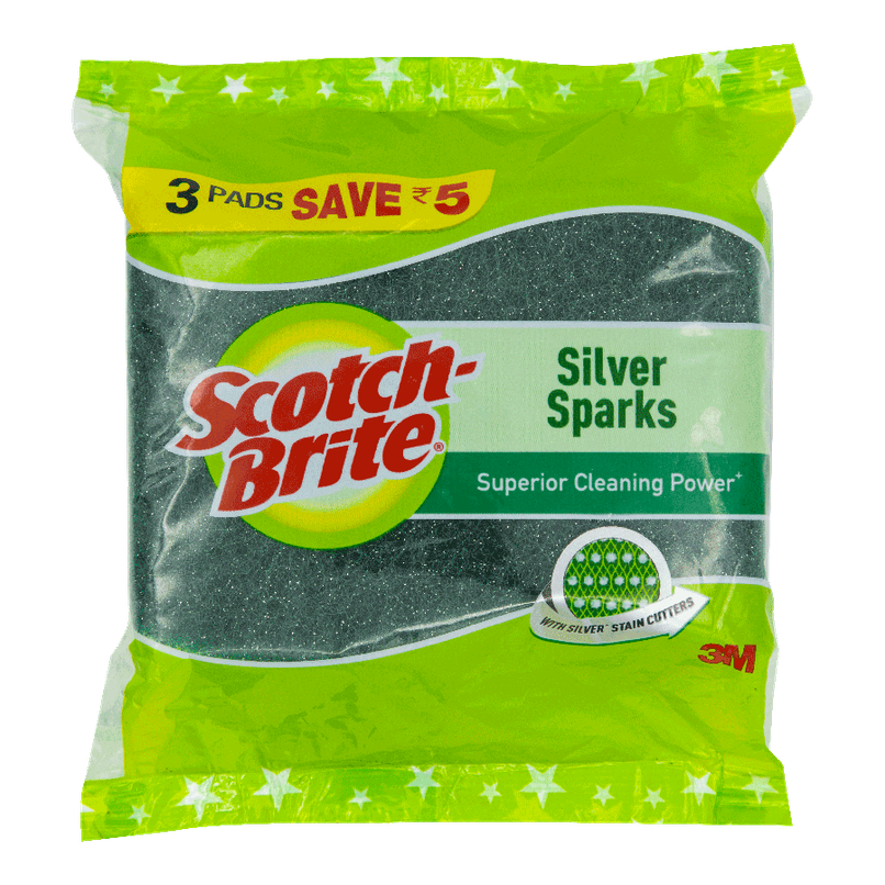 Scotch brite Silver Sparks Scrub Pad (Pack of 3)