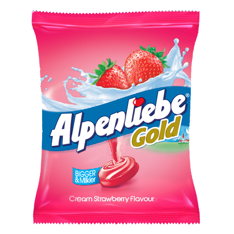 Alpenliebe Gold Cream Strawberry Candy Pouch(90pcs) Alpenliebe Gold Cream Strawberry Candy Pouch(90pcs)