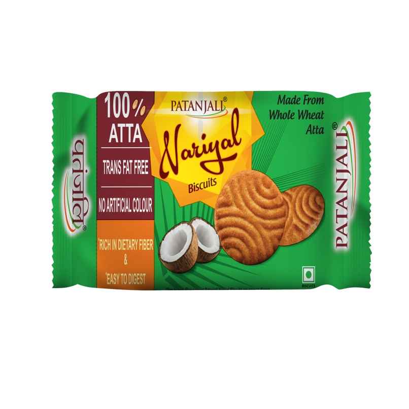 Patanjali Nariyal Biscuits - Coconut Crispy No Maida Tea Biscuits Patanjali Nariyal Biscuits - Coconut Crispy No Maida Tea Biscuits