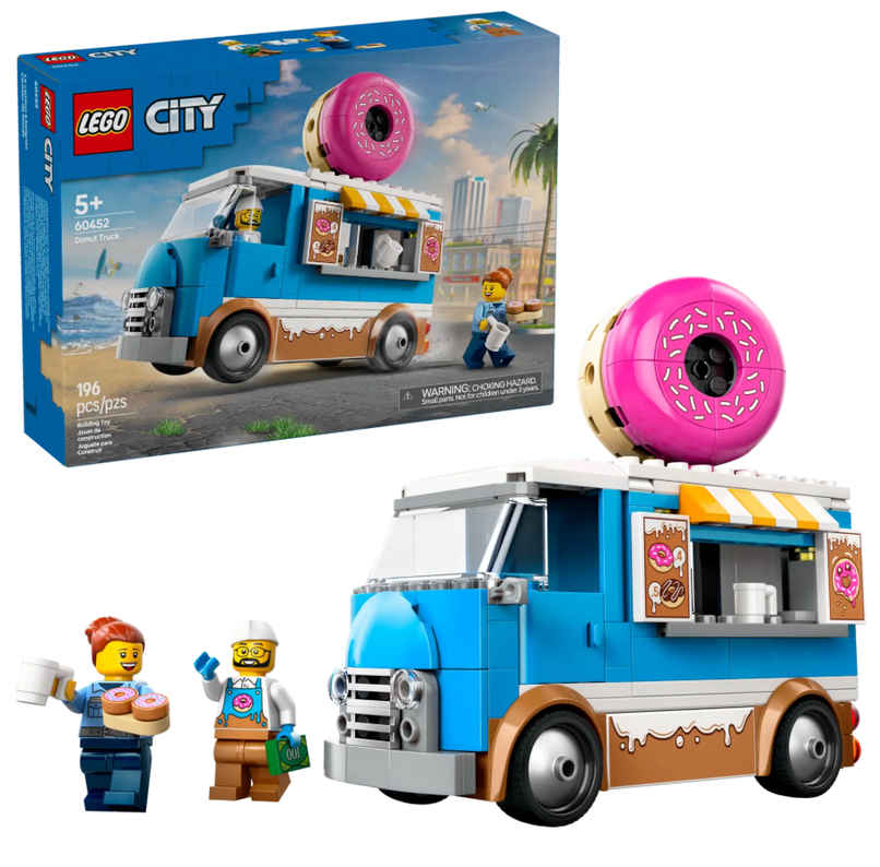 LEGO City Donut Truck Playset Vendor Vehicle Toy for Kids Aged 5 and up 60452 Building Blocks Toys