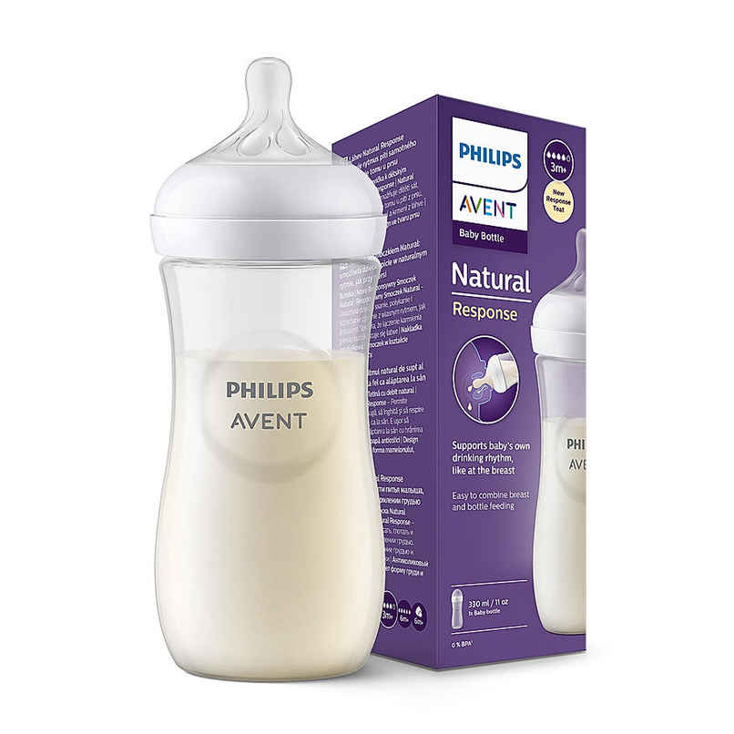 Philips Avent Natural Baby Feeding Bottle | 3m+ | 330ml| Pack of 1 | SCY906/01 Philips Avent Natural Baby Feeding Bottle | 3m+ | 330ml| Pack of 1 | SCY906/01