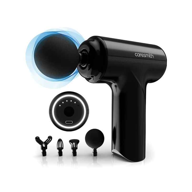 Caresmith Charge Go Massage Gun | Body Massager | 4 Heads | Full Body Pain Relief | 6 Speed Settings | Battery Powered Black Caresmith Charge Go Massage Gun | Body Massager | 4 Heads | Full Body Pain Relief | 6 Speed Settings | Battery Powered Black