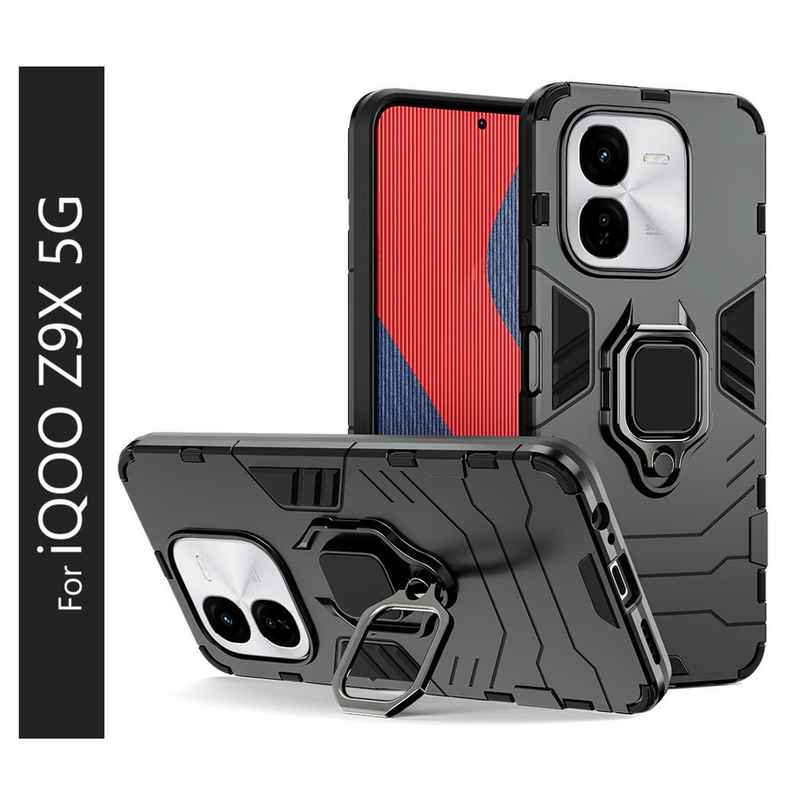 Kwine Case iQOO Z9x 5G Back Cover - Ring Holder Stand Case