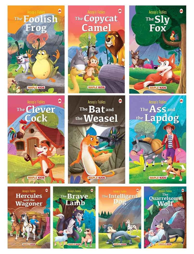 Story Book for Kids (Set of 10 Books) - Aesop's Fables - Moral Stories - 3 Years to 10 Years old