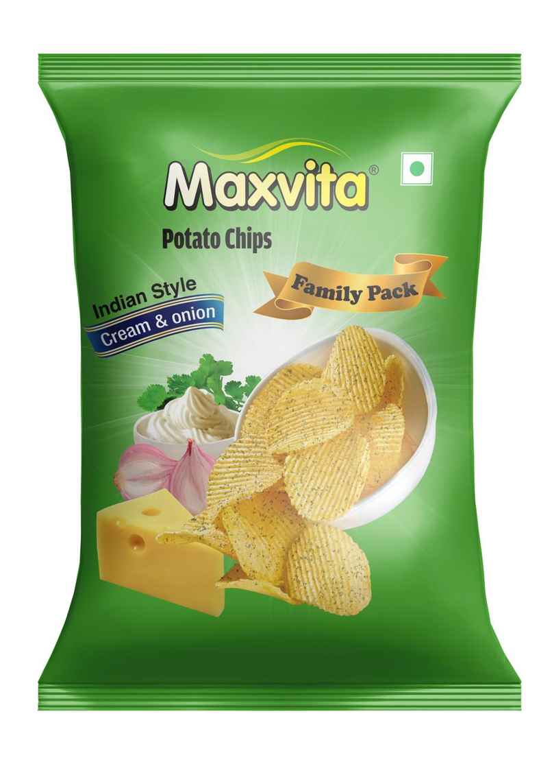 Maxvita Potato Chips Family Packs Indian Style Cream & Onion