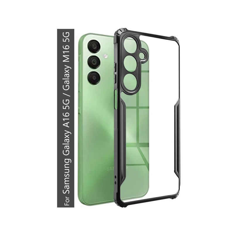 Kwine Case Samsung Galaxy A16 5G / Galaxy M16 5G Back Cover - Black Bordered Transparent Case