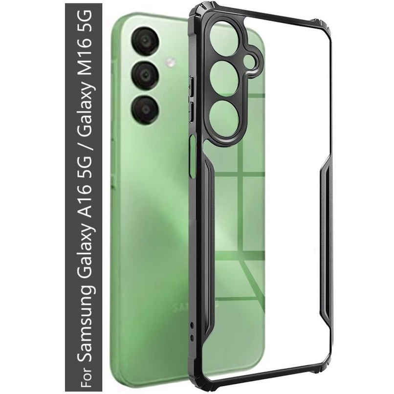 Kwine Case Samsung Galaxy A16 5G / Galaxy M16 5G Back Cover - Black Bordered Transparent Case