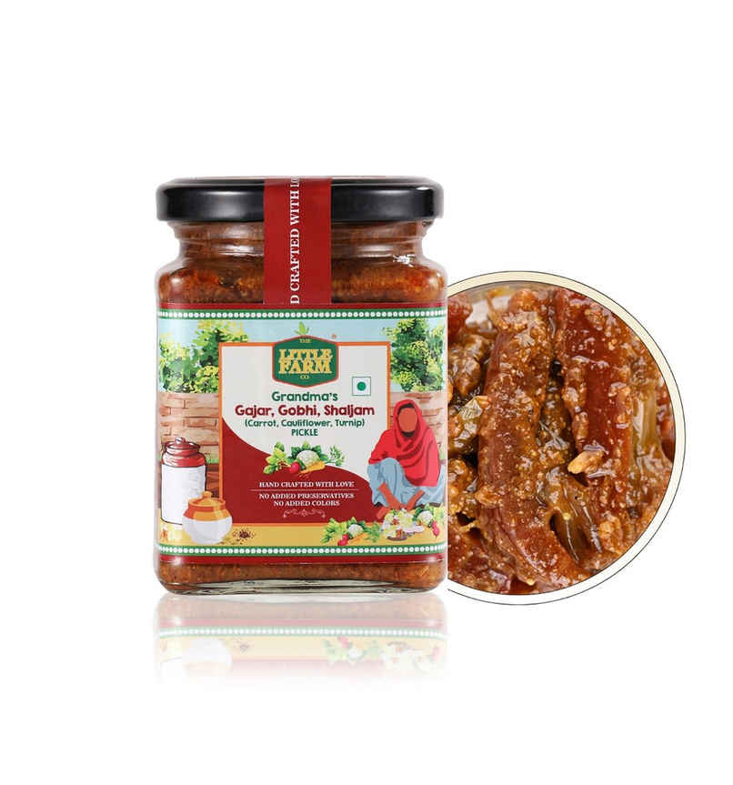The little Farm Co. Mixed Gobhi Gajjar Shalgum Pickle | Achaar | Made with jaggery