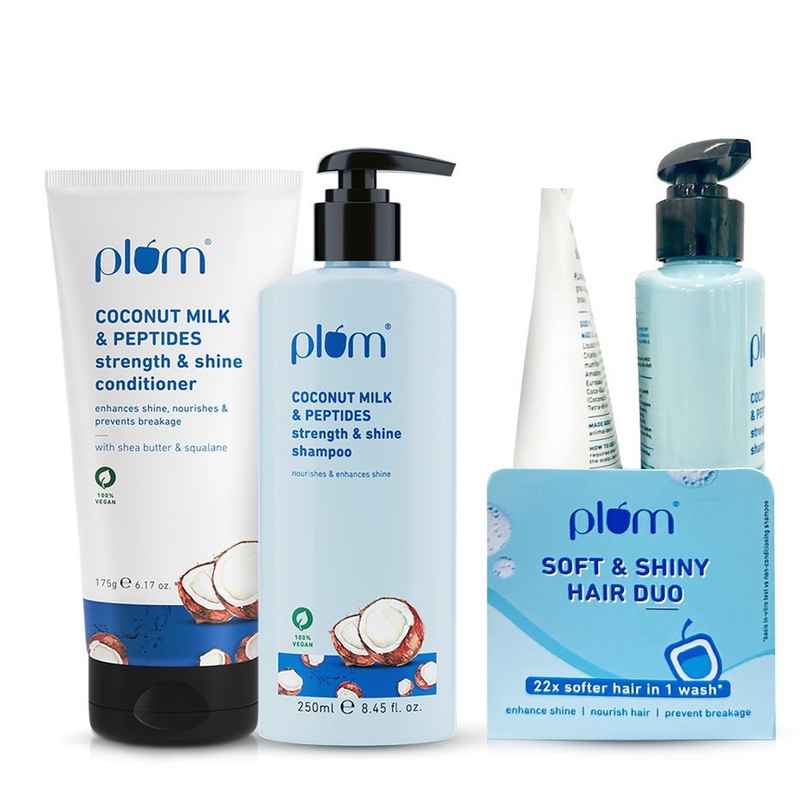 Plum Coconut Milk & Peptides Soft & Shiny Hair Duo For Soft & Silky Hair