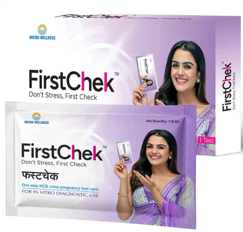 Micro Wellness Firstchek Pregnancy Test Kit for Women with Urine Tray, Results in 5 Minutes, Easy to Use & High Accuracy