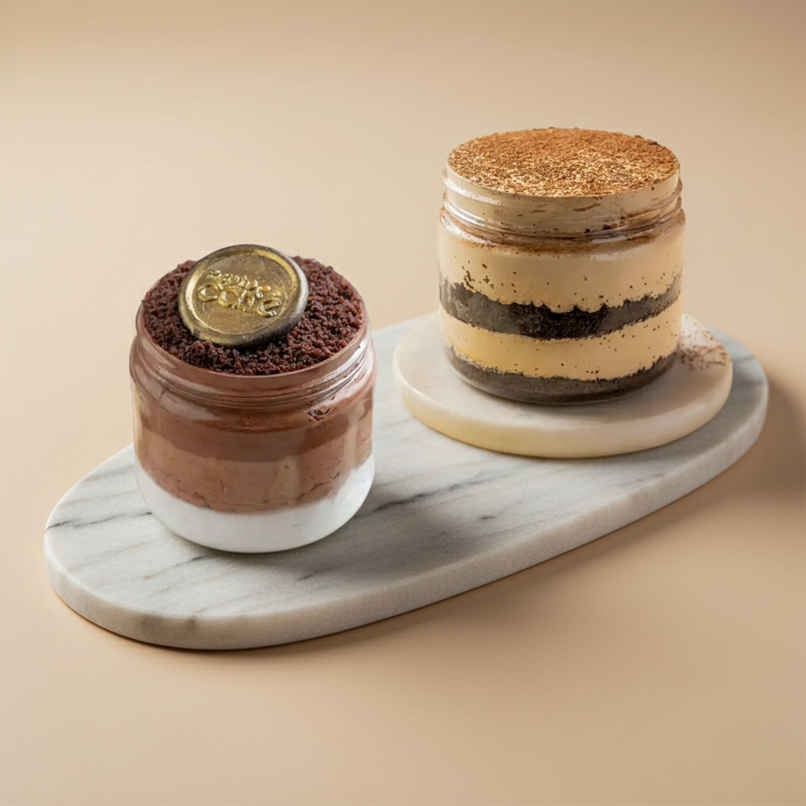 Chocolate Mousse + Tiramisu