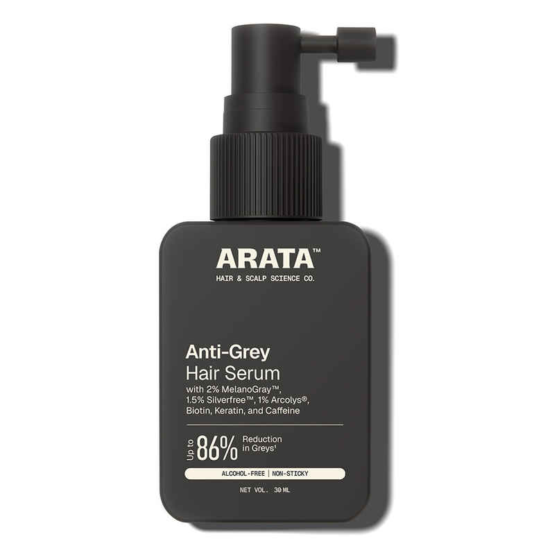 Arata Anti-Grey Hair Serum | Slows Premature Greying | Biotin, Keratin & Caffeine Arata Anti-Grey Hair Serum | Slows Premature Greying | Biotin, Keratin & Caffeine
