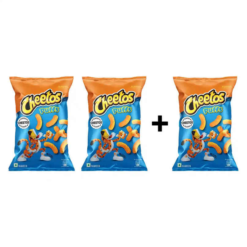 Cheetos Classic Puffs, Cheese Flavoured Corn Chips, Party Snacks Combo Cheetos Classic Puffs, Cheese Flavoured Corn Chips, Party Snacks Combo