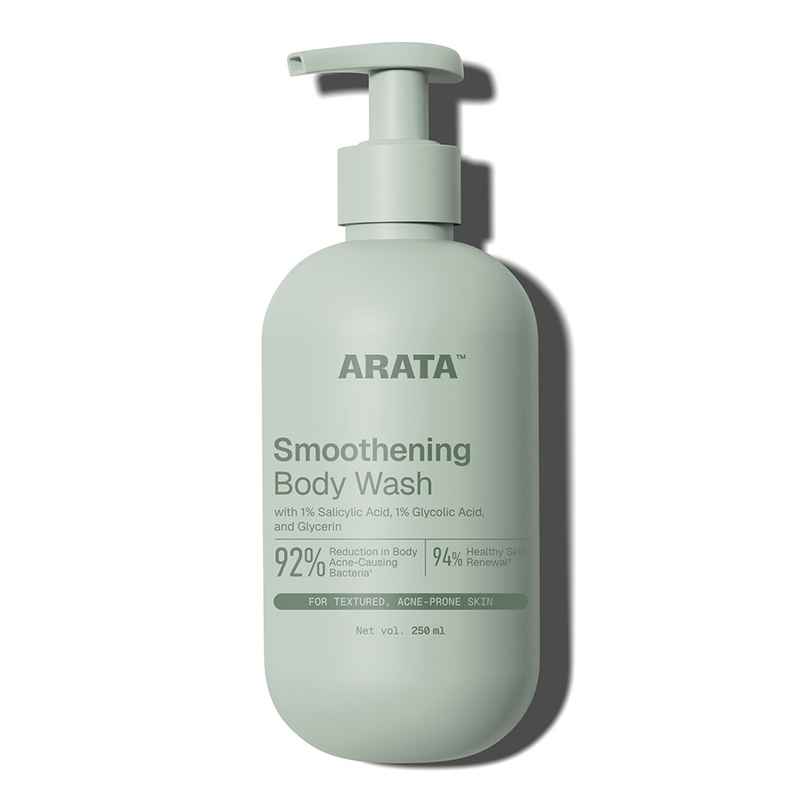 Arata Smoothening Body Wash with 1% Salicylic Acid & Glycolic Acid for Bacne & Strawberry Skin Arata Smoothening Body Wash with 1% Salicylic Acid & Glycolic Acid for Bacne & Strawberry Skin