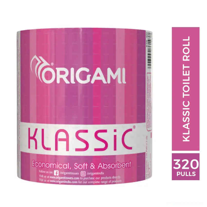 Origami Klassic 2 Ply Soft Toilet Tissue Roll | 320 Pulls Origami Klassic 2 Ply Soft Toilet Tissue Roll | 320 Pulls