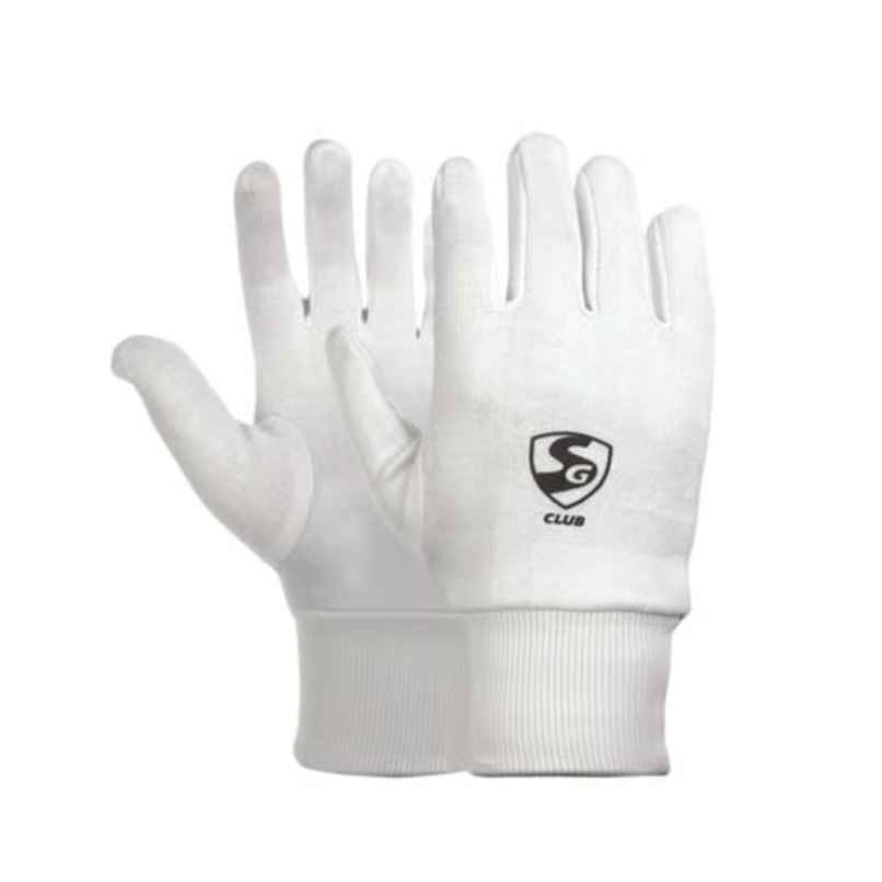 SG Club White Cotton Knit Gloves | Youth