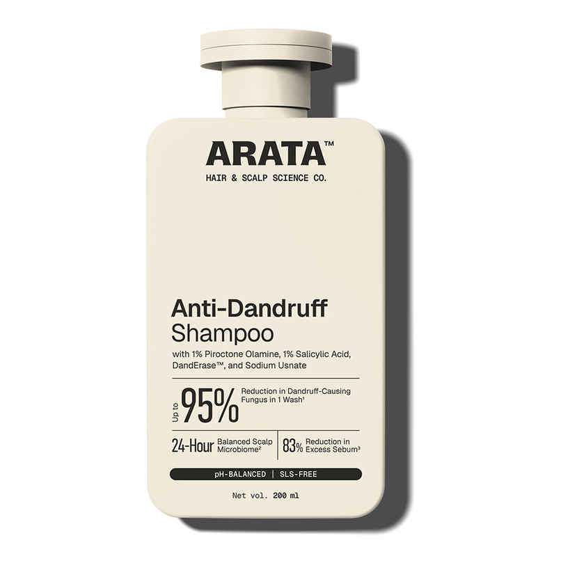 Arata Anti-Dandruff Shampoo with Piroctone Olamine & Salicylic Acid for Dandruff Reduction